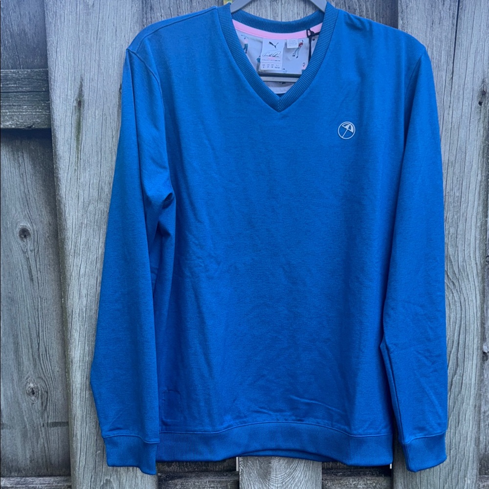 Arnold Palmer/Puma V-Neck Sweater in Vibrant Blue NWT!